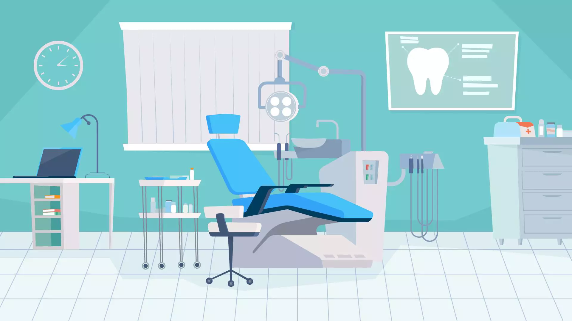Dental office with dentists chair